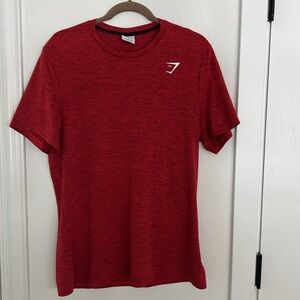 Mens XL Heathered Red GymShark Workout Shirt